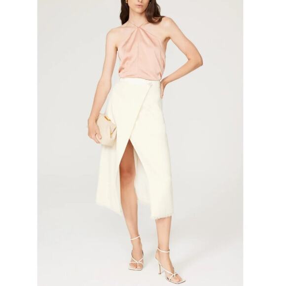 Obando Collective Size 2 Gold Pink Elegant Satin Halter Top Silky Tank Shell - Picture 2 of 16